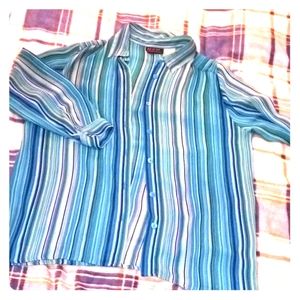 Blue Striped Button Up